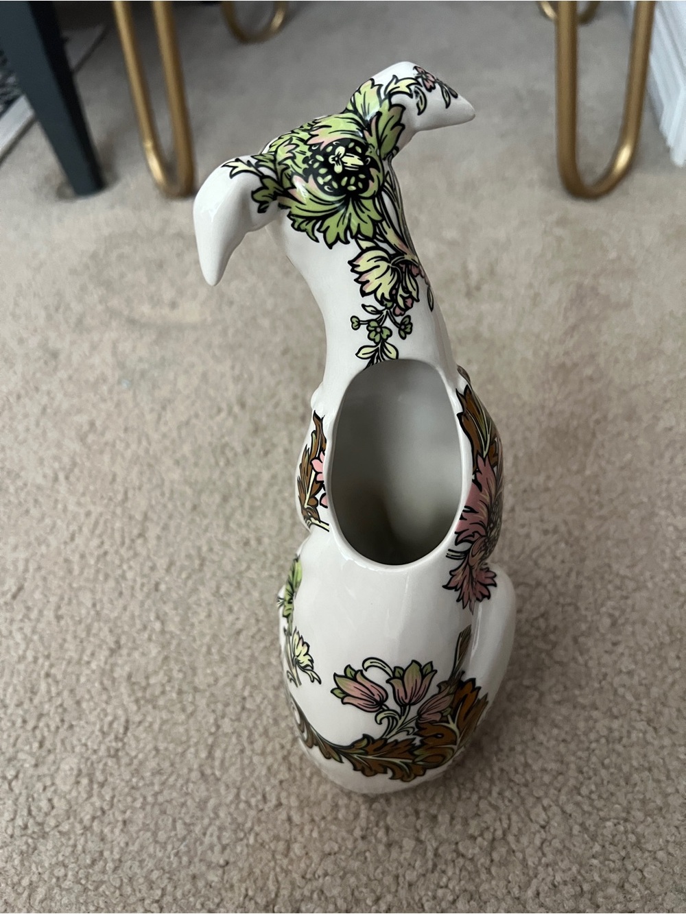 Anthropologie Floral Whippet Dog Vase - Picture 2 of 11